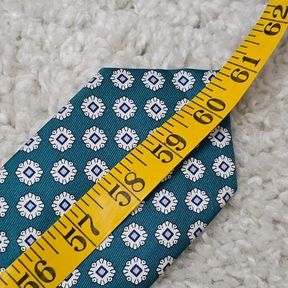 Charles Tyrwhitt Mens‎ Blue Geometric Silk Neck Tie Modern Career Professional - Picture 6 of 7